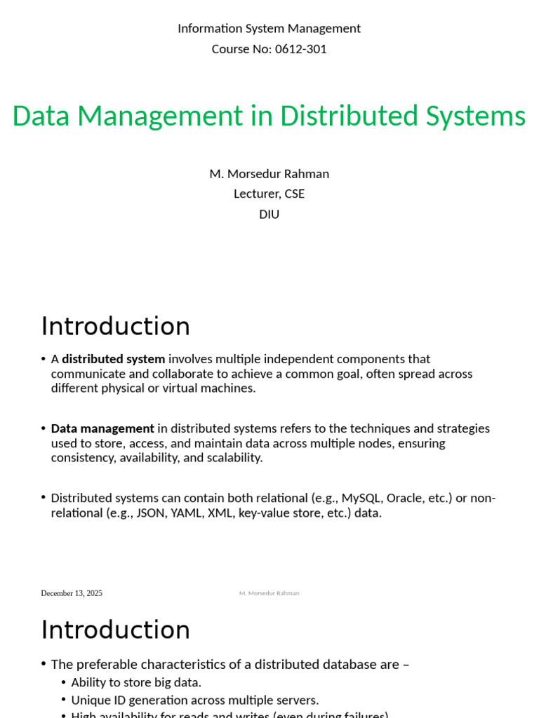Data Management in Distributed Systems | PDF | Replication (Computing ...