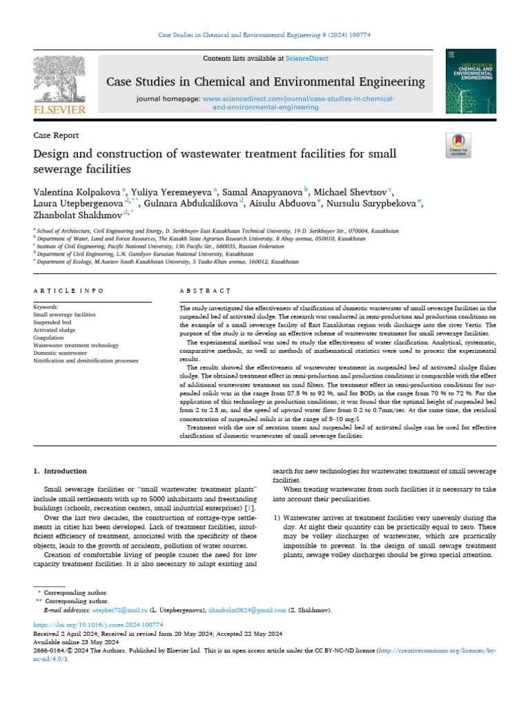 Wastewater Treatment for Small Facilities | PDF | Sewage Treatment ...