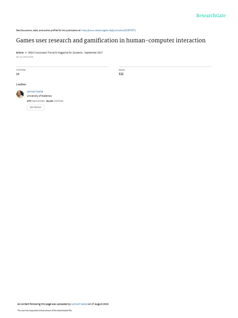 Games User Research and Gamification in Human-Computer Interaction ...
