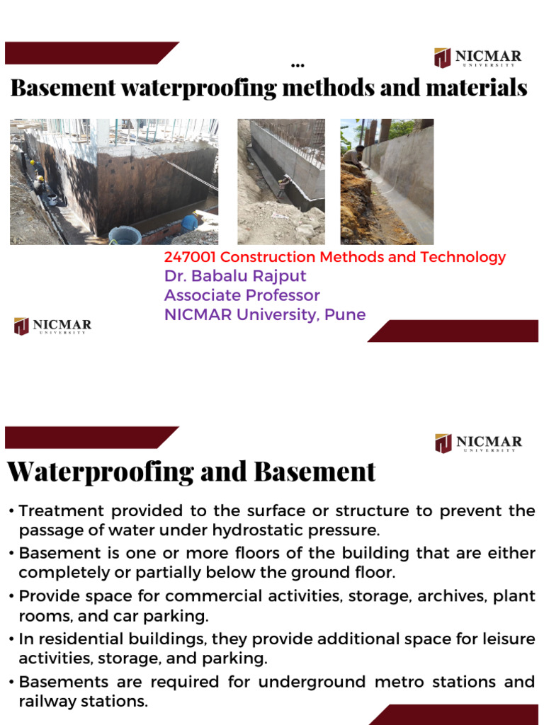 Basement Waterproofing Techniques Guide | PDF | Concrete | Basement