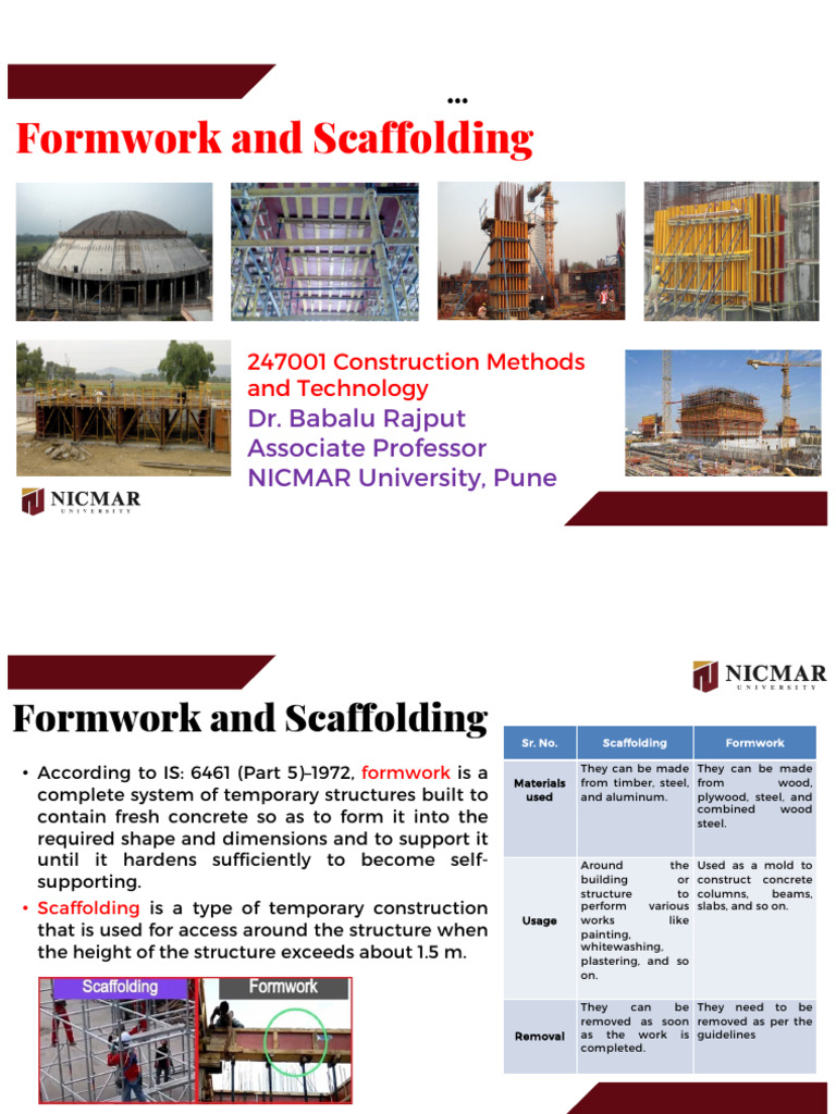 Formwork and Scaffolding Techniques | PDF | Scaffolding | Framing ...
