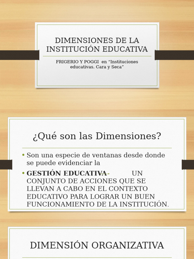 Dimensiones de la Gestión Educativa | PDF