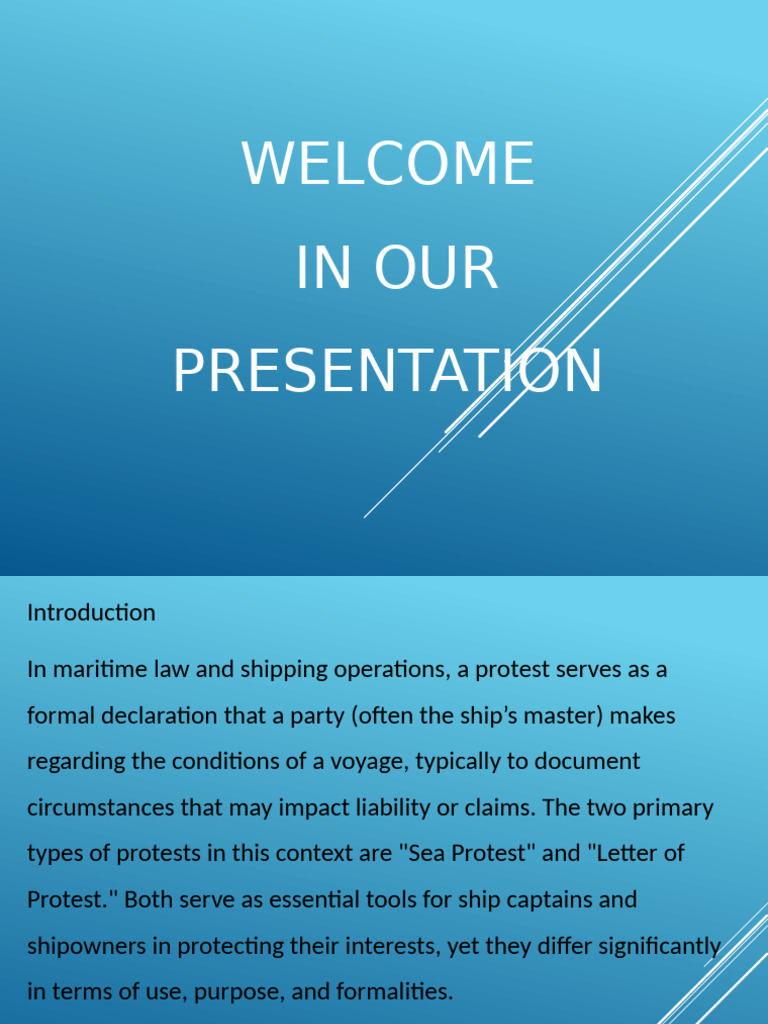 Sea Protest vs. Letter of Protest Explained | PDF | Ships | Port
