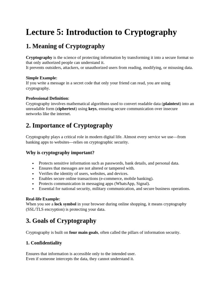 Introduction to Cryptography | PDF | Key (Cryptography) | Cryptography