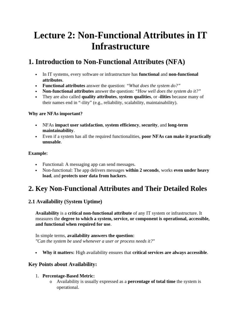 Non-Functional IT Attributes Explained | PDF | Scalability | Computer ...