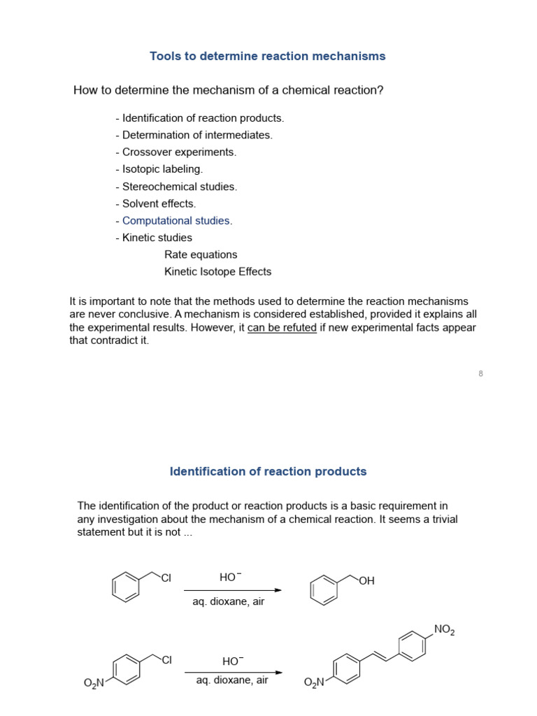 Methods for Analyzing Reaction Mechanisms | PDF | Chemical Reactions ...