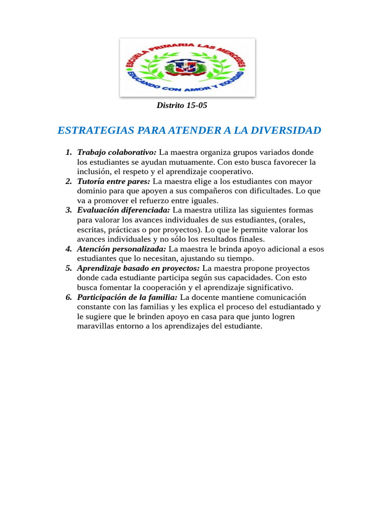 Estrategias para Atender A La Diversidad | PDF