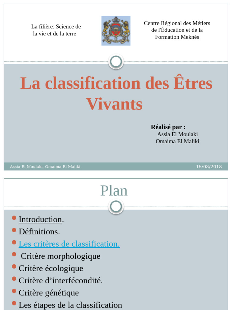 Classification des Êtres Vivants | PDF | Espèces | Phylogenèse