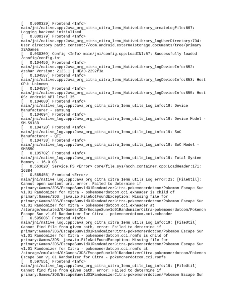 Citra Emulator Log Analysis on Android | PDF | Computing Platforms ...