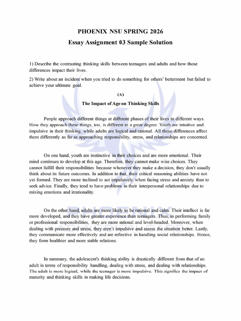 NSU Essay-3 | PDF