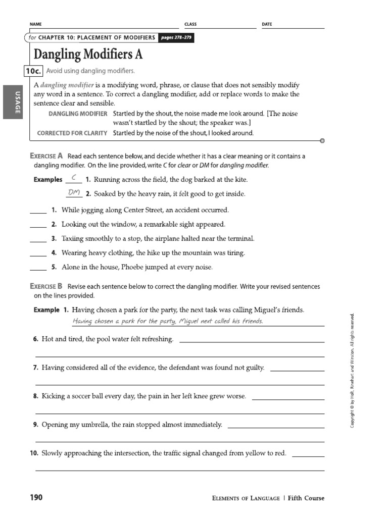 Dangling Modifier Problems | PDF