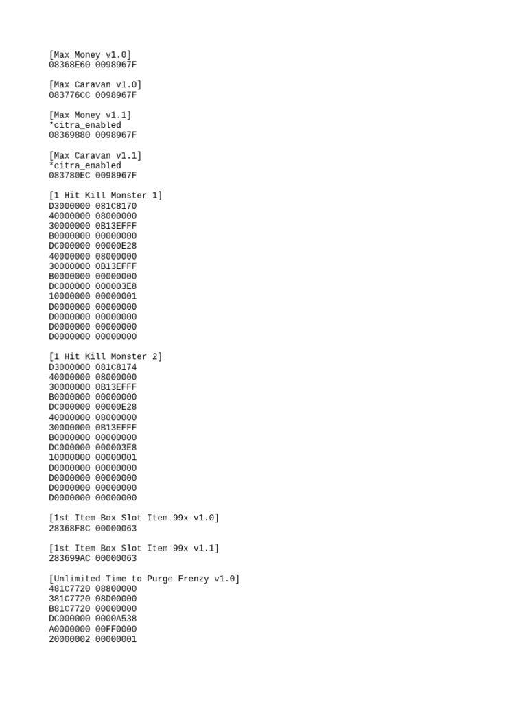 Game Cheat Codes and Hacks Guide | PDF