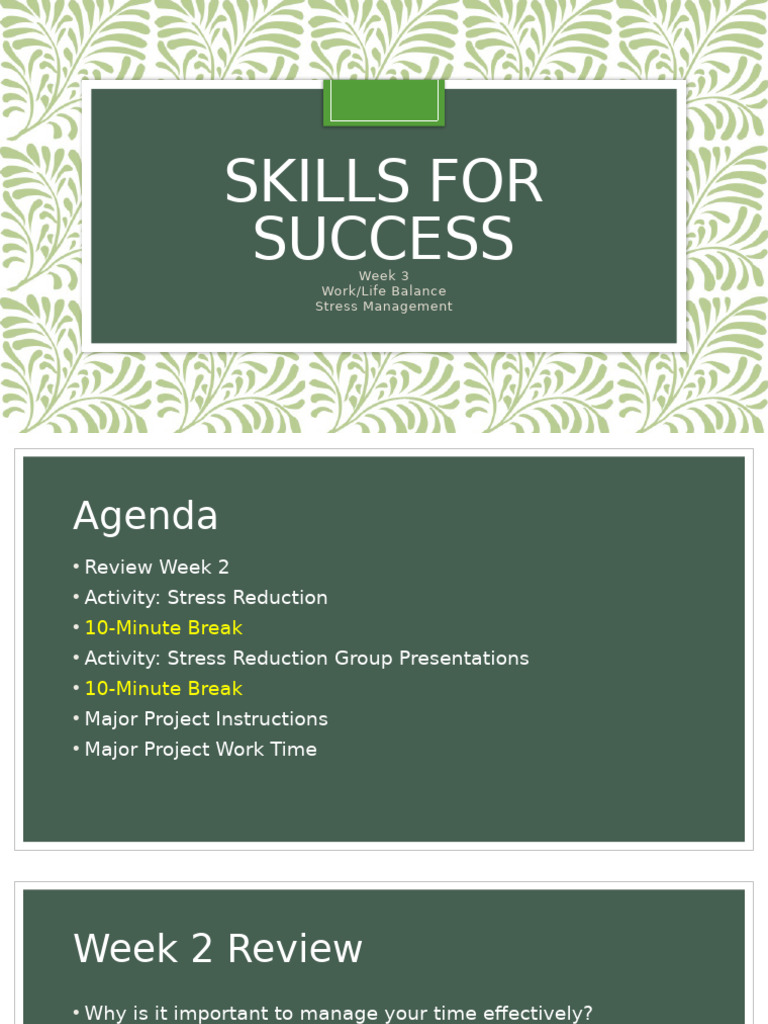 RET2221 Skills for Success Week 3 | PDF | Stress Management | Stress ...