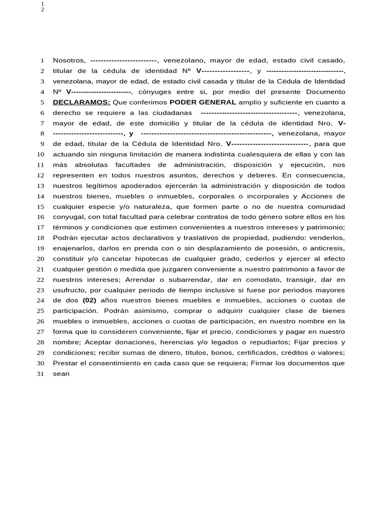 Poder General para Representación Legal | PDF | Cheque