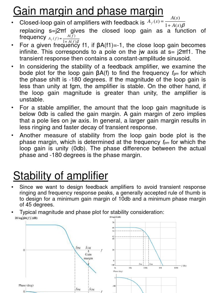 Gain Margin Phase Margin Download Free Pdf Amplifier Electronic