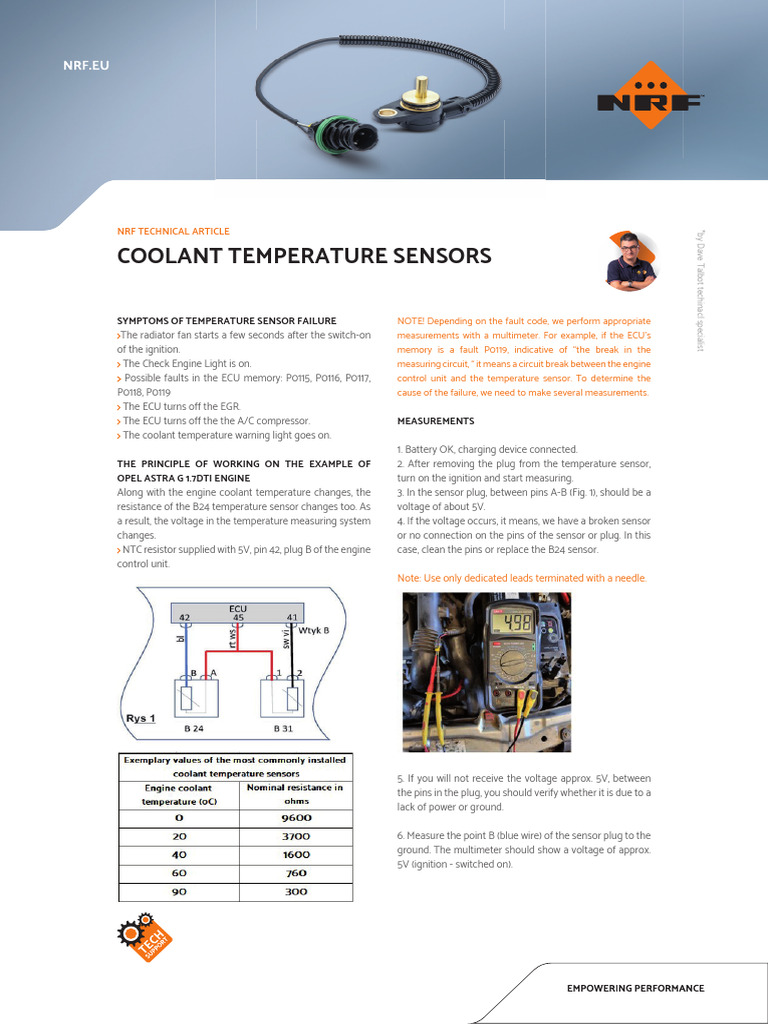Coolant Temperature Sensor Diagnostics | PDF | Electrical Connector ...