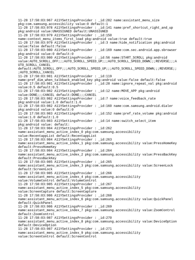 Samsung Accessibility Settings Log | PDF | Embedded Linux | Consumer ...