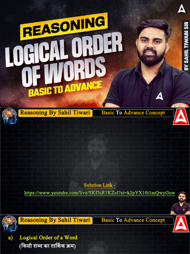 Logical Sequence of Words Solution | PDF