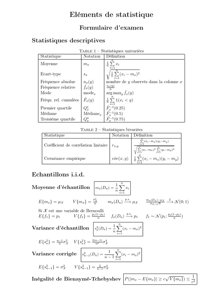 Éléments essentiels de statistique | PDF