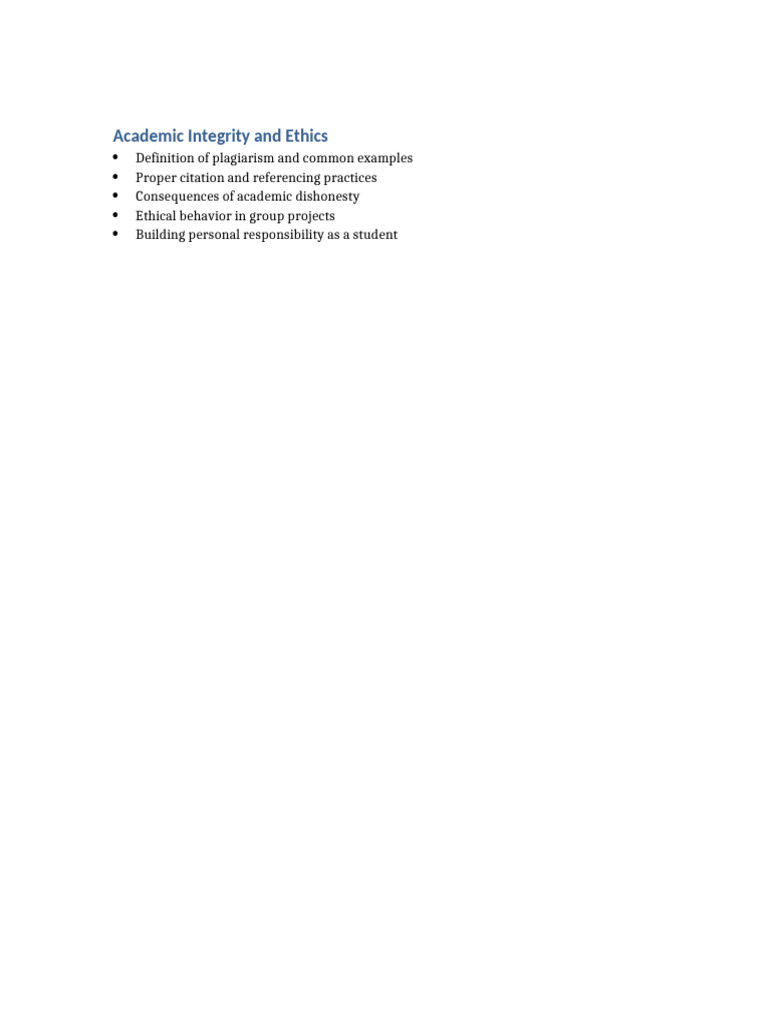 Academic Integrity and Ethics | PDF