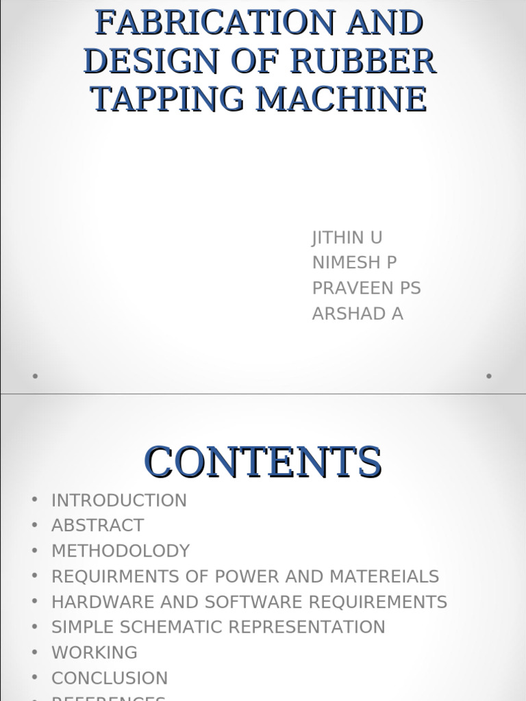 Rubber Tapping Machine Design Guide | PDF | Natural Rubber | Arduino
