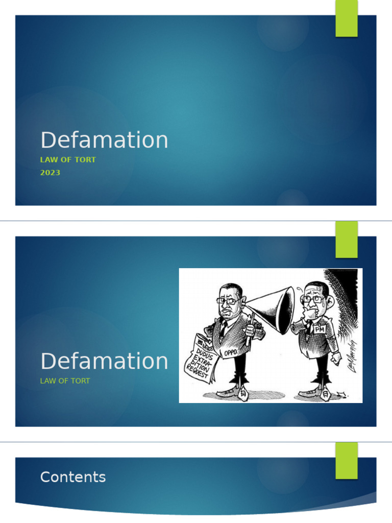 Understanding Defamation Law Elements | PDF | Defamation | Burden Of ...