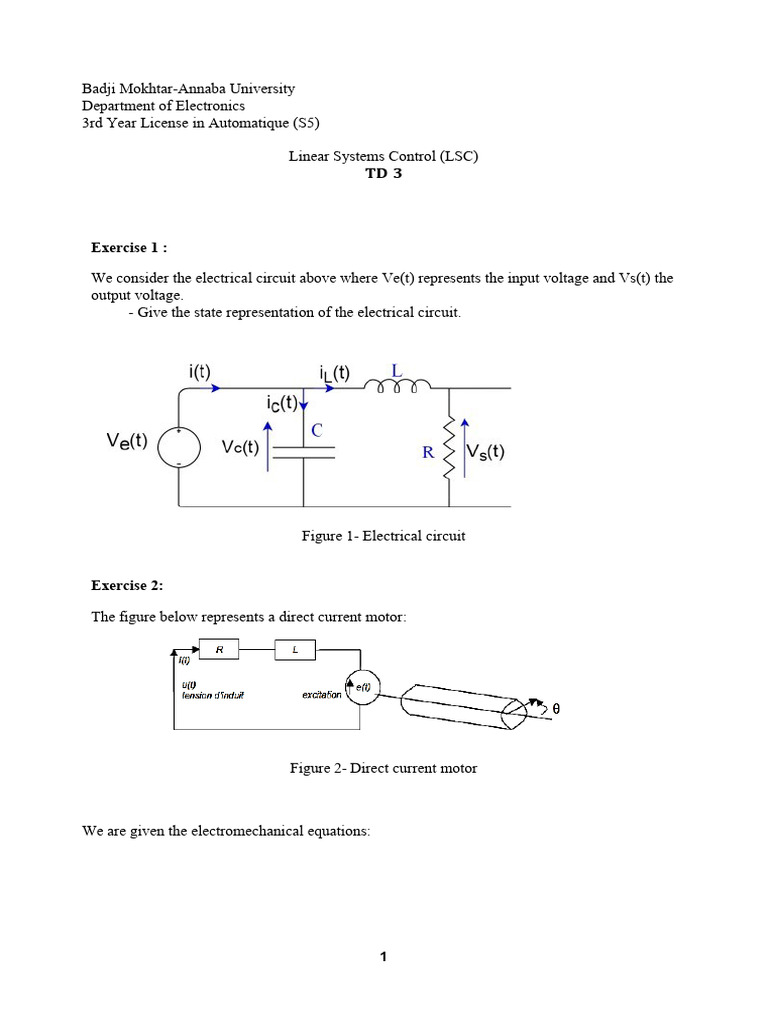 Linear Systems Control Exercises Guide | PDF