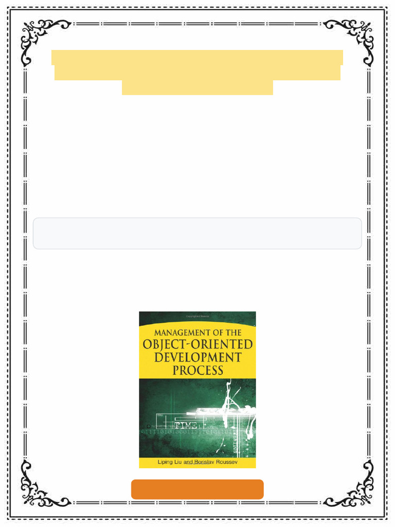 Management of the Object Oriented Development Process 1st Edition ...