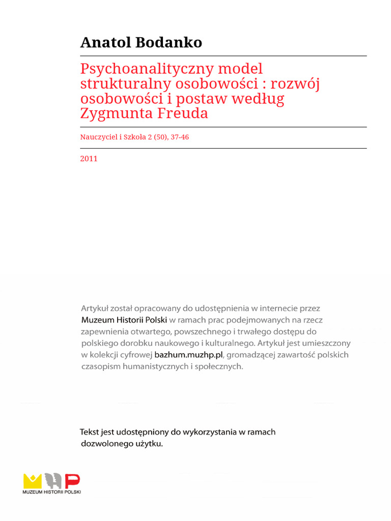 Freud Model Strukturalny | PDF
