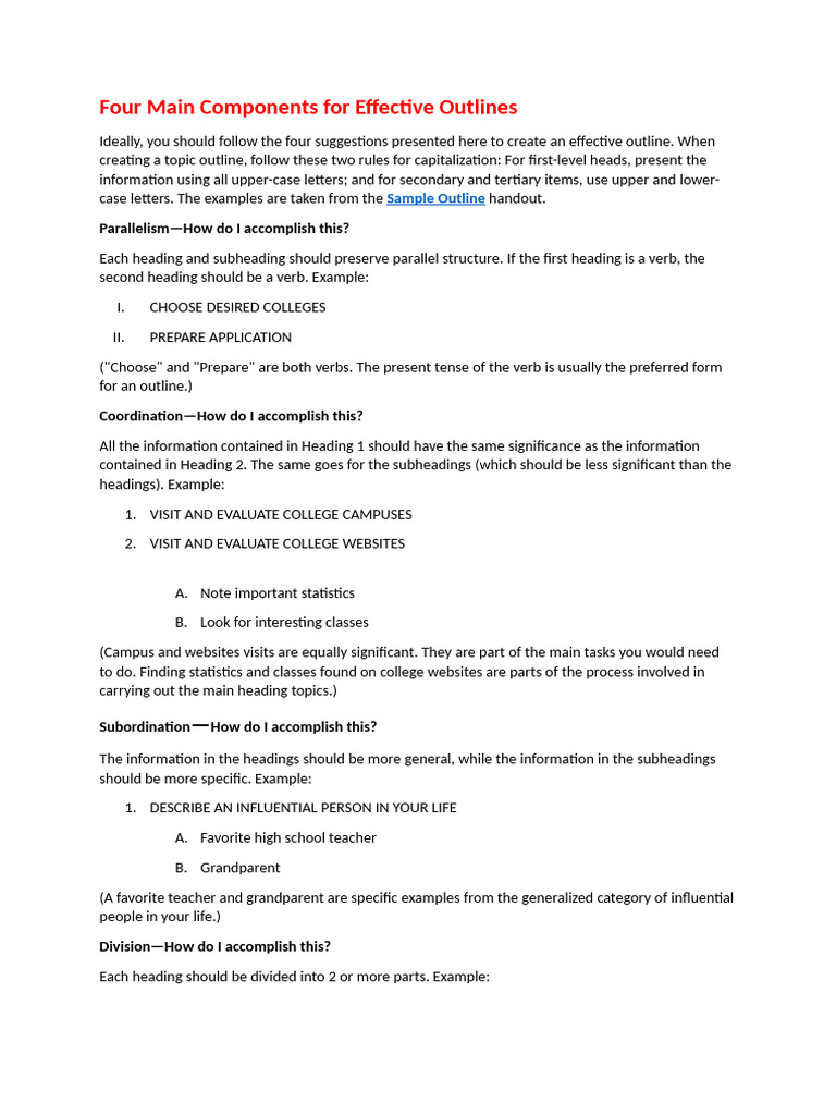 Effective Outline Creation Tips | PDF