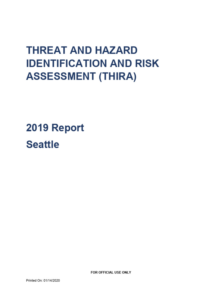 2019 Seattle THIRA Risk Assessment Report | PDF | Computer Security ...