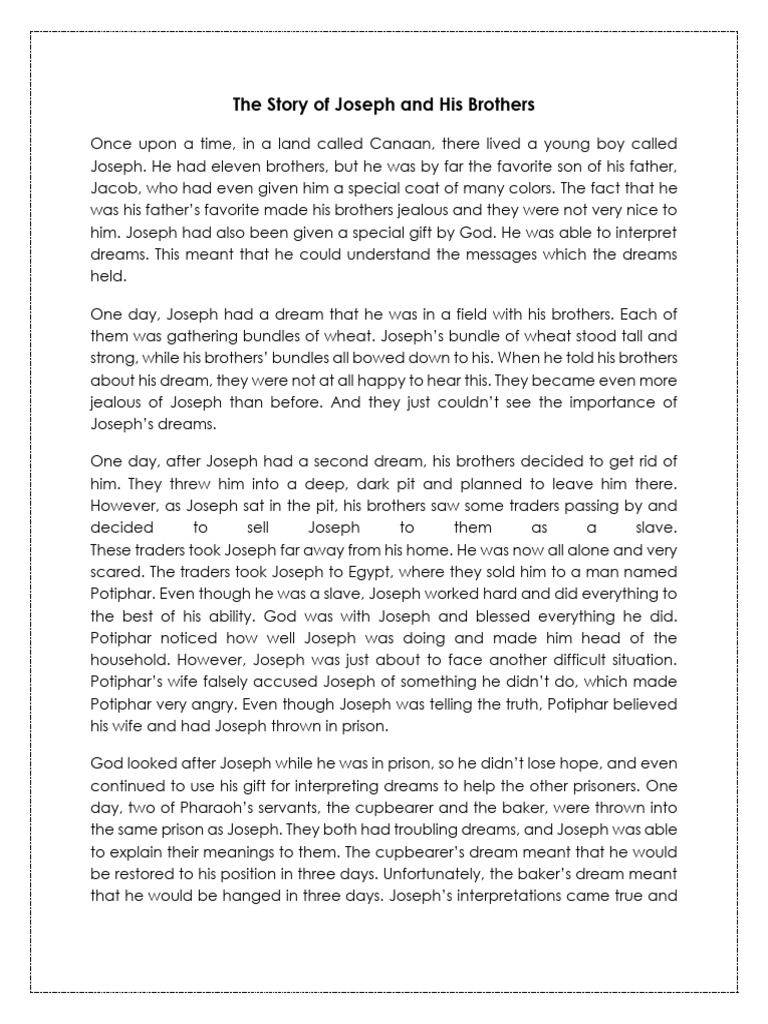 The Story of Joseph and His Brothers | PDF