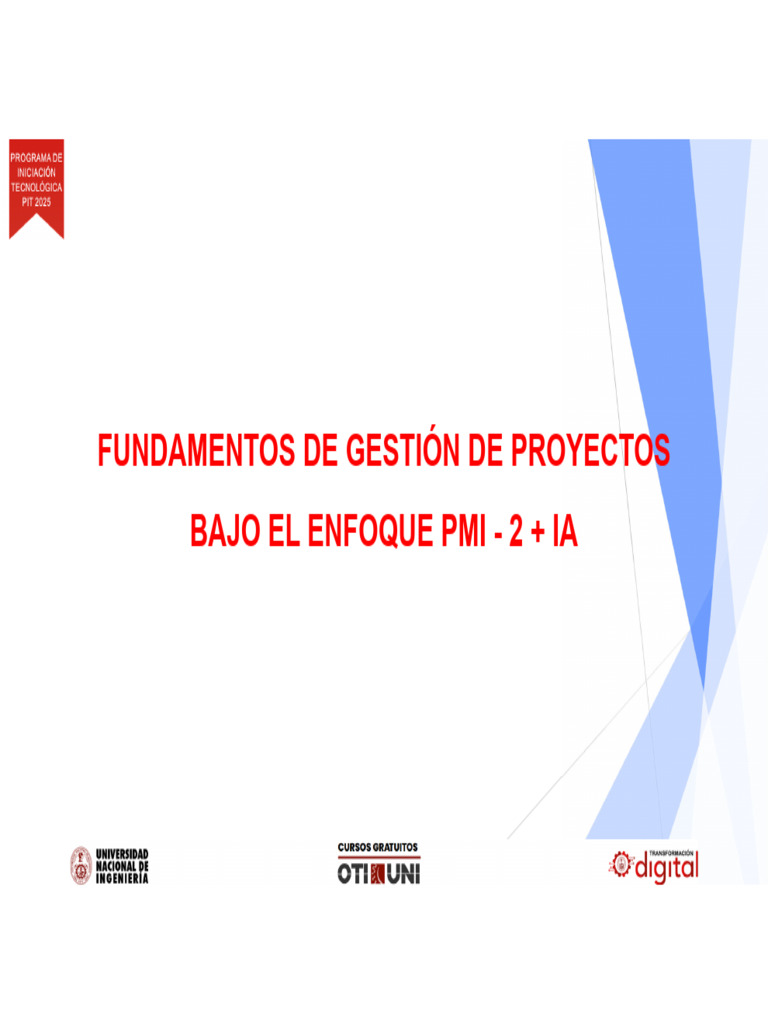 Fundamentos de Gestión de Proyectos PMI | PDF | Profesional en el ...
