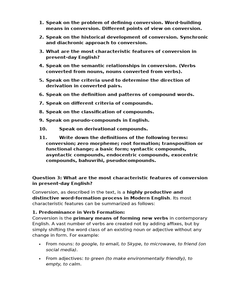 Understanding Conversion in English Words | PDF | Word | Part Of Speech