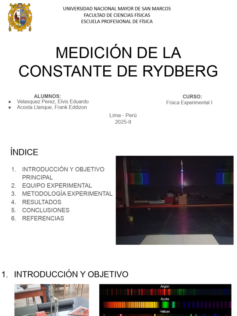Medición de La Constante de Rydberg | PDF | Ciencias fisicas | Fenomeno ...