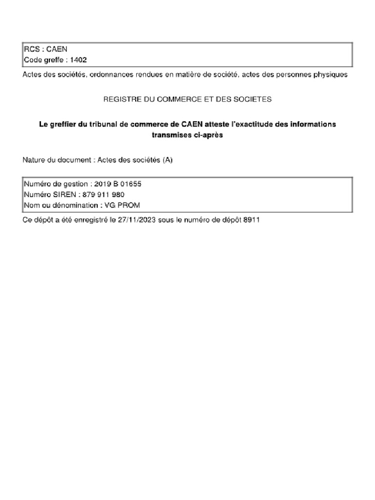 Changement de date de clôture VG PROM | PDF | Action (Finance) | Les ...