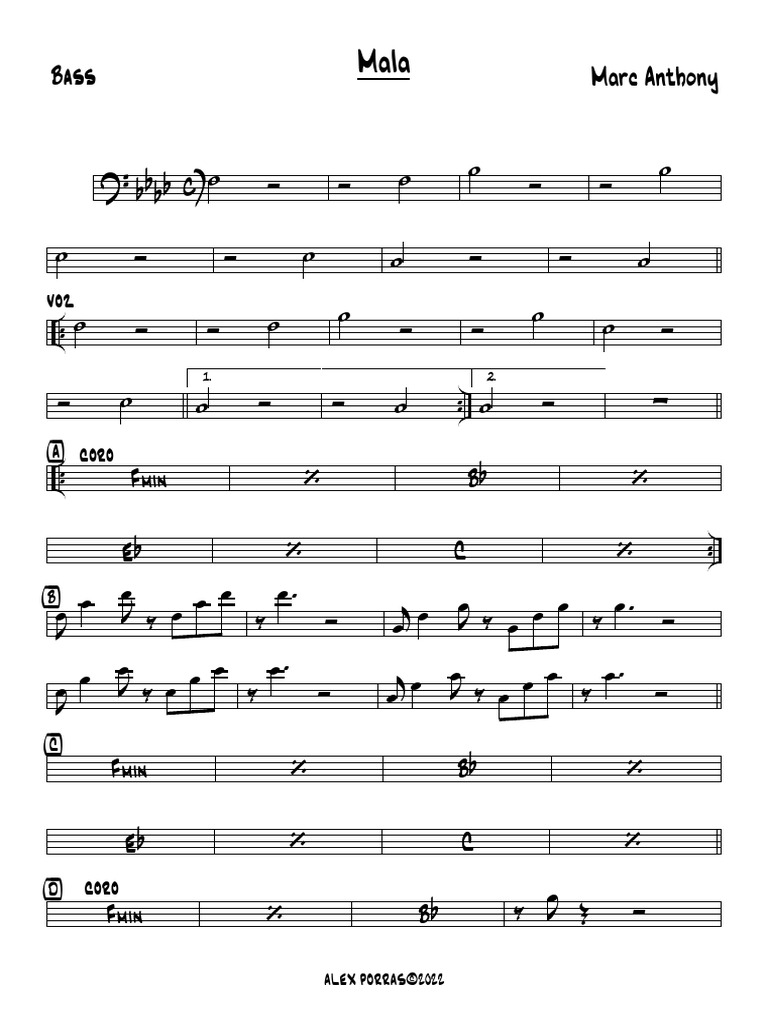 Bass Sheet Music for 