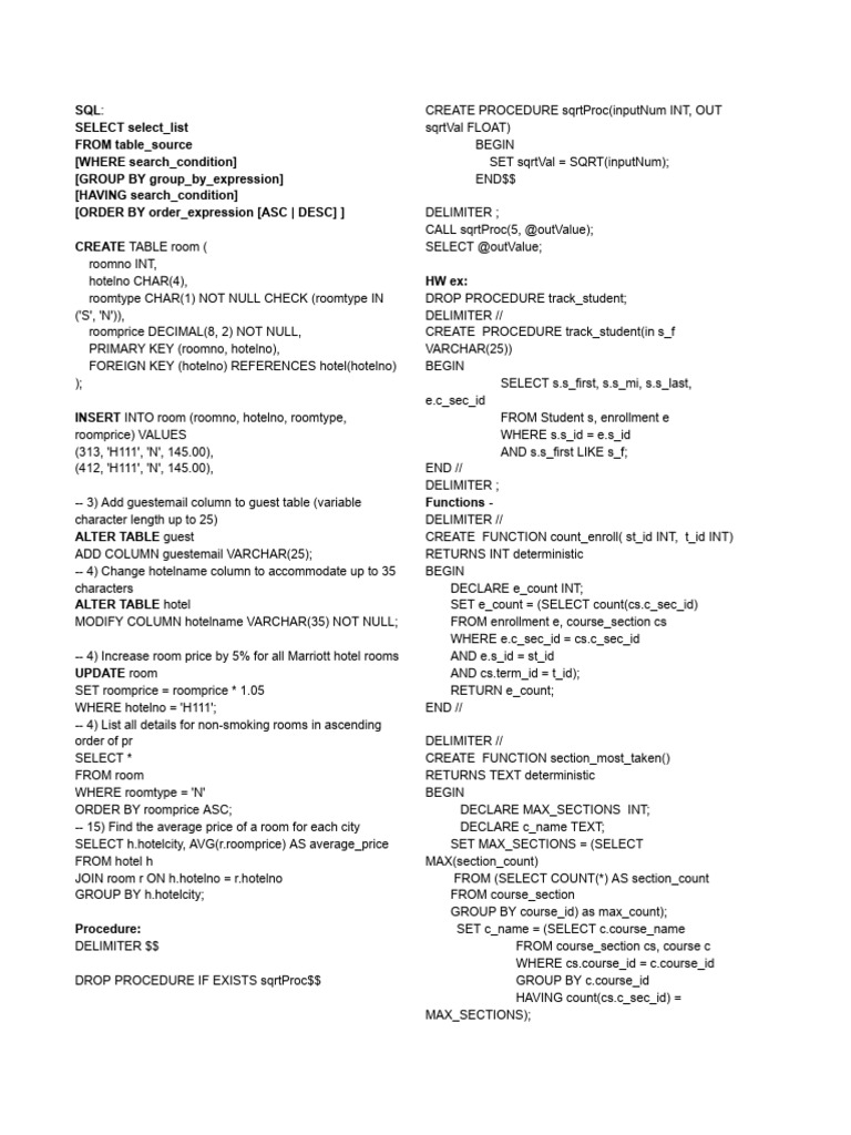 SQL Database Management Techniques | PDF | Database Transaction | Data ...