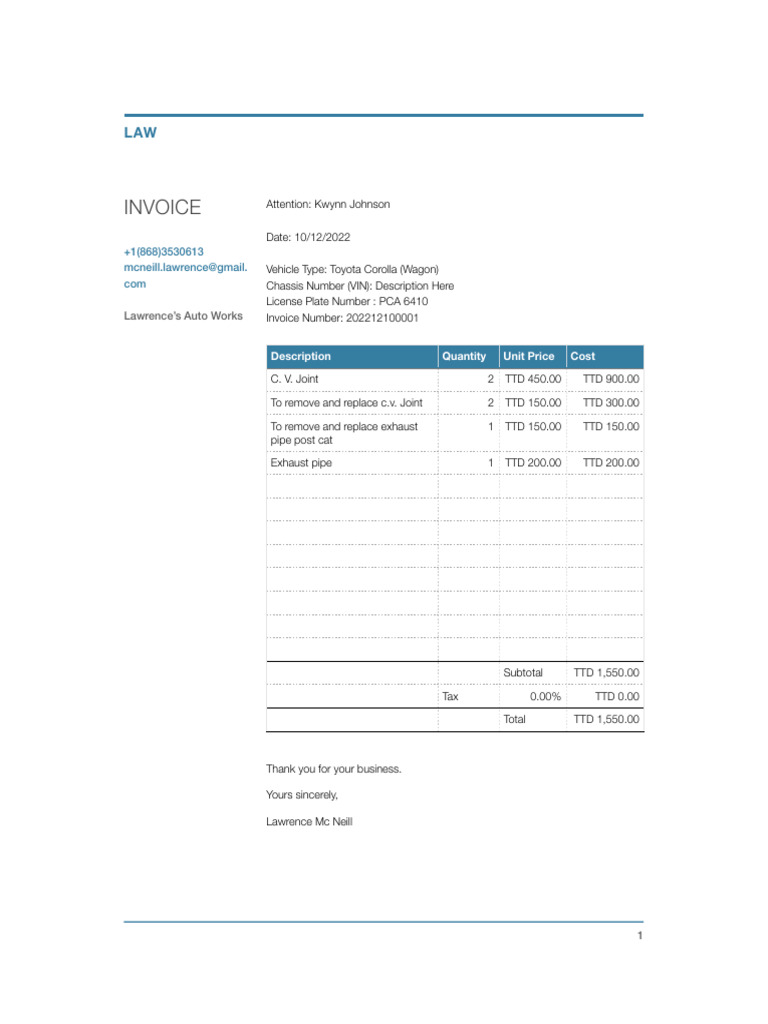 Open Invoice20221210KJ | PDF
