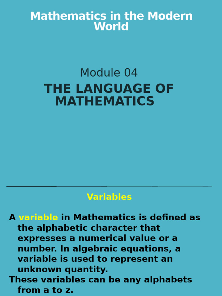 Understanding Variables in Mathematics | PDF