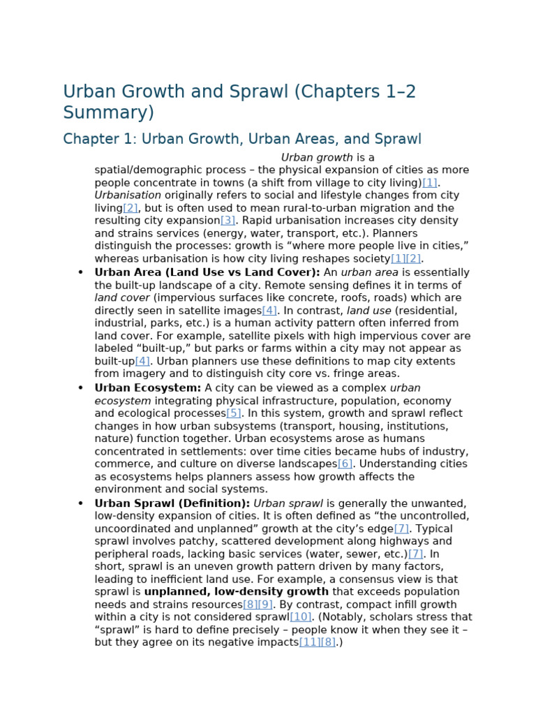 Urban Growth and Sprawl Overview | PDF | Urban Sprawl | Urbanization