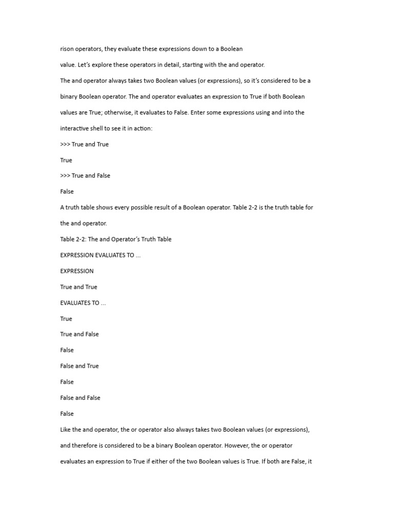 Understanding Boolean Operators in Python | PDF | Boolean Data Type ...