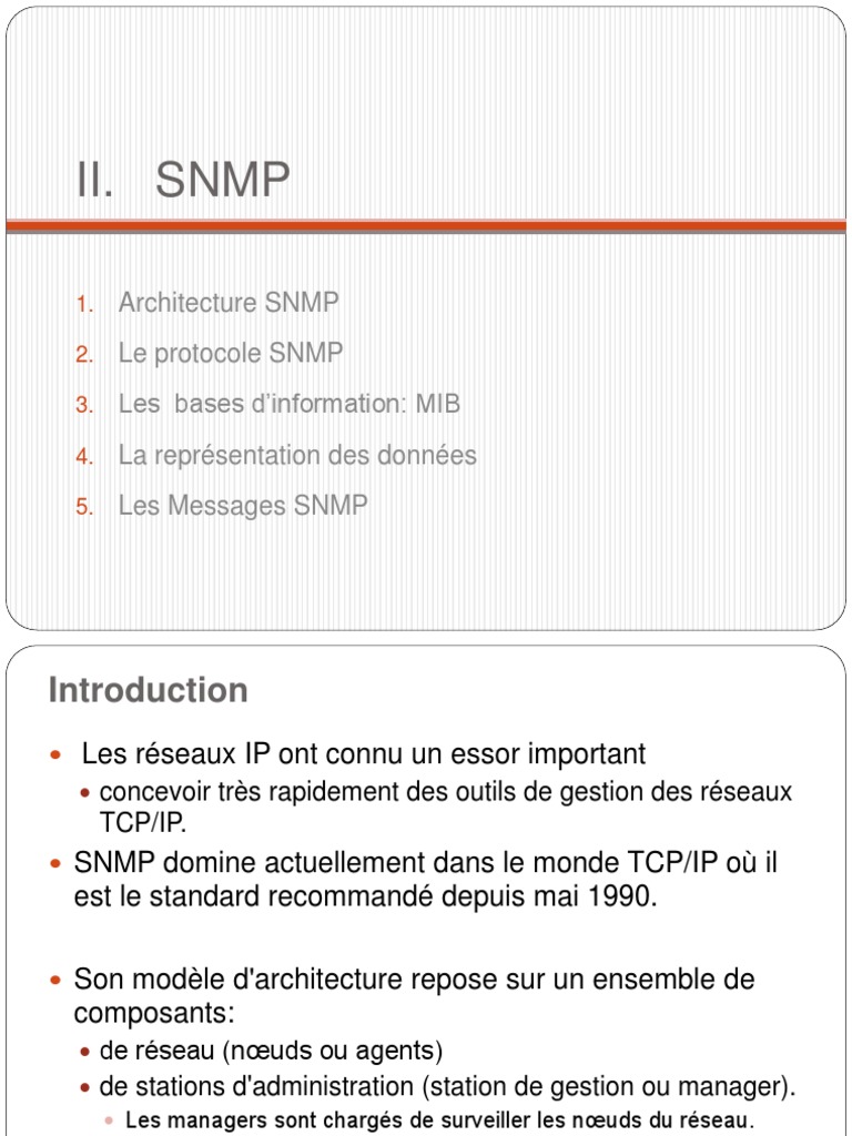 Architecture et fonctionnement de SNMP | PDF | Protocoles Internet ...