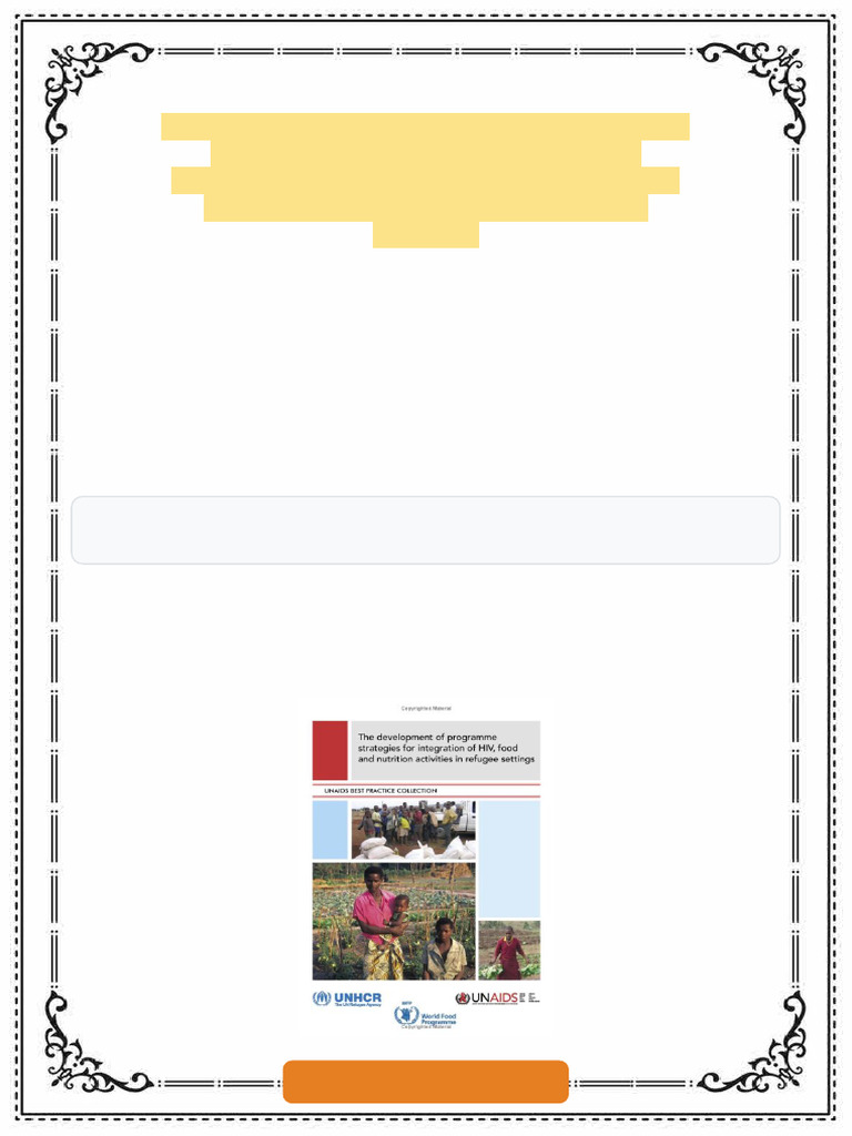 Development of Programme Strategies for Integration of HIV Food and ...