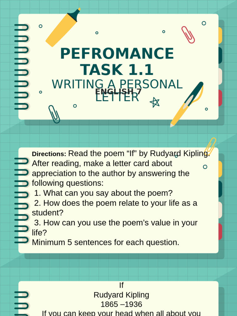 Personal Letter Assignment on 