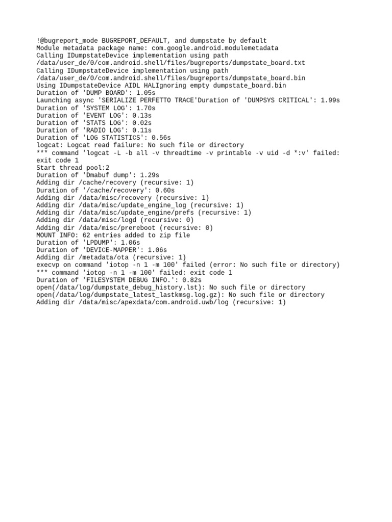Android Bug Report Analysis Logs | PDF