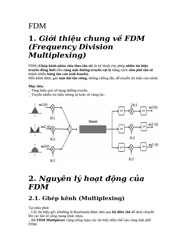 Giới thiệu chung về FDM (Frequency Division Multiplexing) : 2.1. Ghép ...