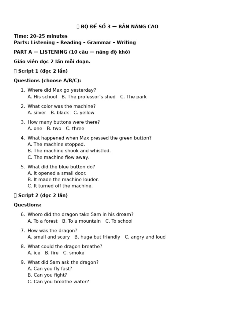 Advanced English Test Set 3 | PDF | Chess Openings | Chess Theory