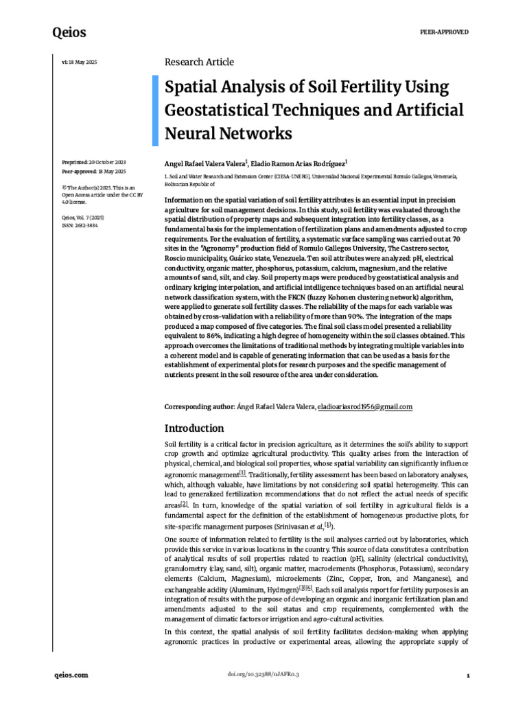 Spatial Analysis of Soil Fertility Using Geostatistical Techniques and ...