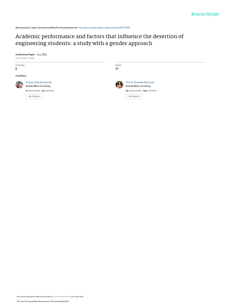 Engineering Student Dropout Factors: Gender Analysis | PDF | Statistics ...